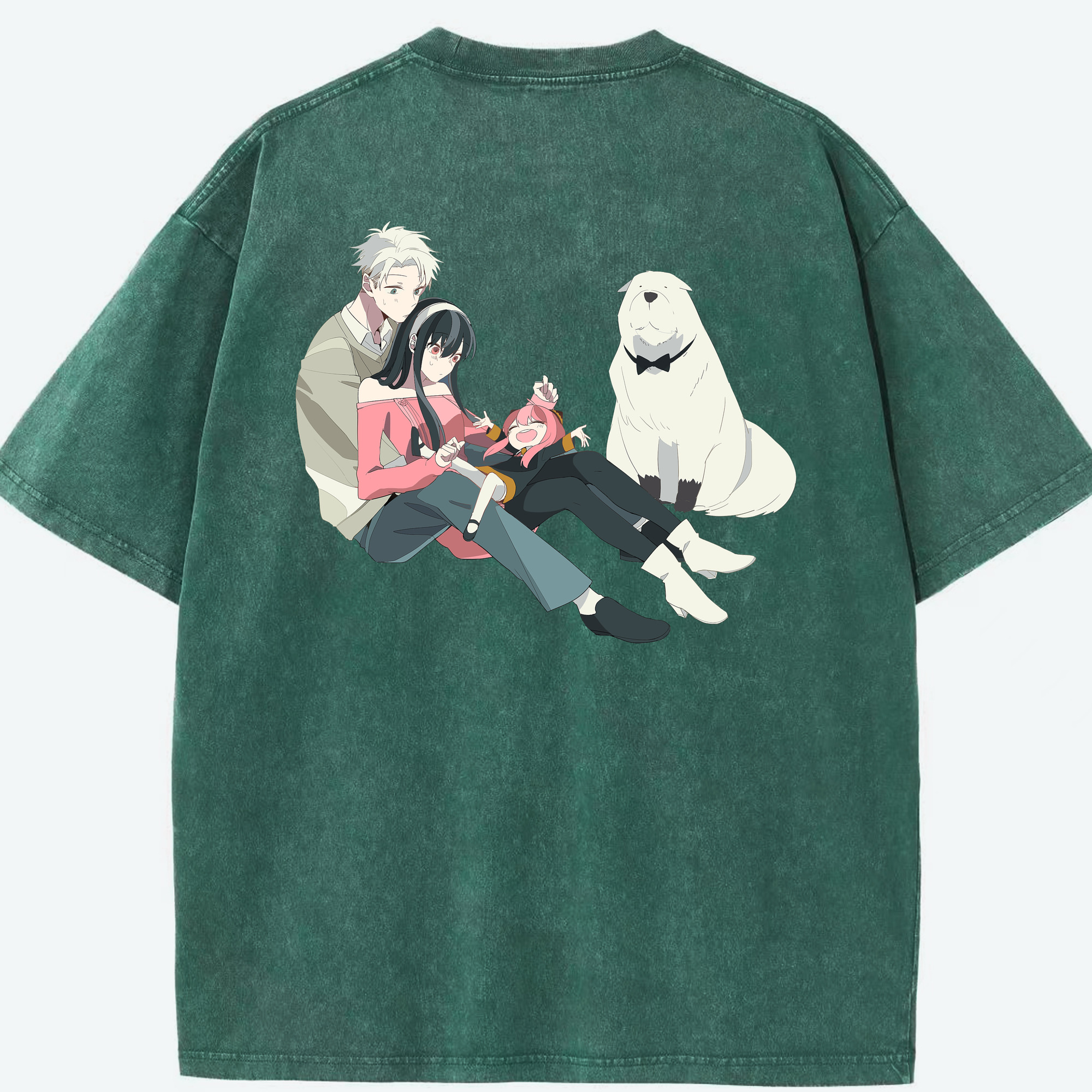 （画像用） SPY×FAMILY间谍家家酒 綿100% ヴィンテージ風 半袖Tシャツ（背面プリント）